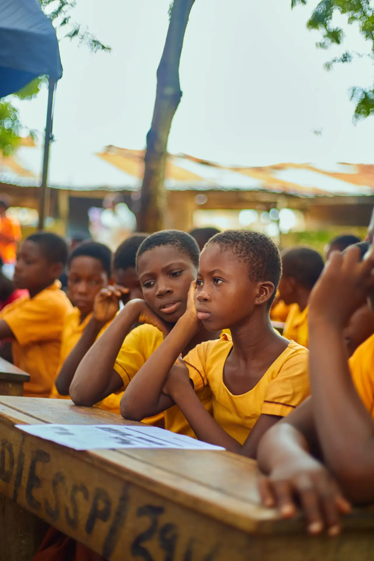 Girls listening during Menstrual Hygiene Day at Lakpo, 28 May 2026